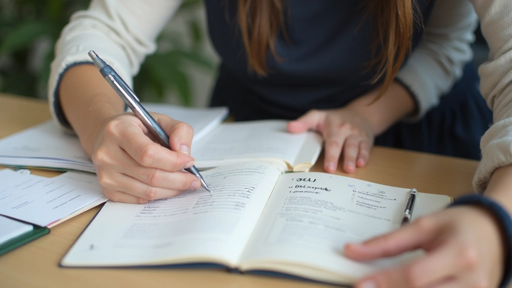 Человек отмечает завершенные задачи в еженедельном плане